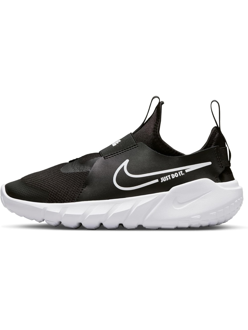 Nike Black and White Flex Runner Slip-On Sneakers, size Youth 5 big kids
